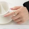 Cross Pearl Hollow Open Ring Fashion Light Luxury Imitation Pearl Micro-inlaid Zircon Ring Adjustable Index Finger Ring