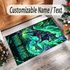 Fox Theme Crystal Velvet Floor Rug Personalized Custom Name Text Warm Carpet Home Decoration