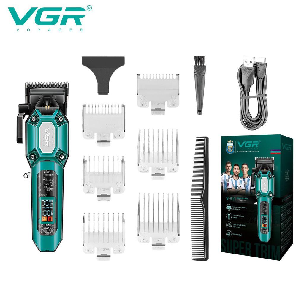 New VGR 900 T-shaped Blade Hair Clipper Transparent Body Electric Professional Men's Hair Clipper LED Intelligent Digital Carving Electric Thruster