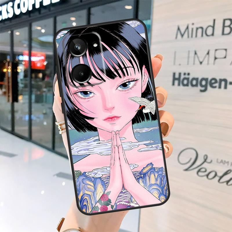 Cartoon Girl Aesthetic Case For Realme 15 Pro 12 11 13 14 Pro Plus GT6 GT7 C55 C51 C53 C25 C63 C61 C65 C67 C71 C75