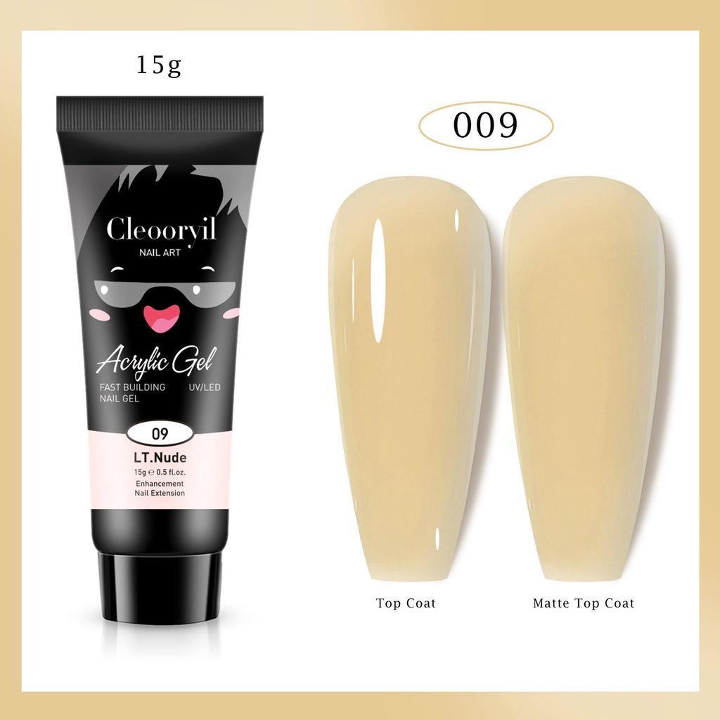 Gel Sólido UV para Extensión de Uñas, 15ml - Gel Cristal Rápido para Aplicación Rápida