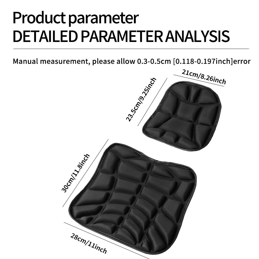 Motorcycle Seat Cushion 2 Pack Front+Rear Anti Slip Seat Cover Moto Pressure Relief Ride Seat Pad Motorbike Accessories