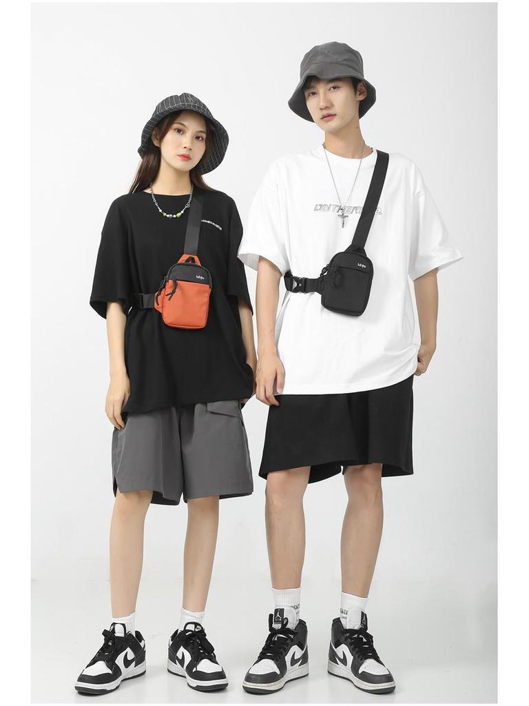 Men's Nylon Color Block Motorcycle Crossbody Bag - Trendy Japanese & Korean Casual Sports Style