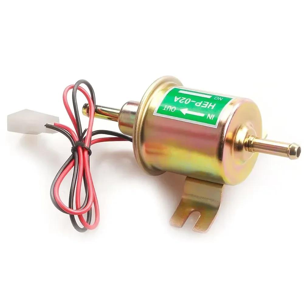 

E8012S FD0002 P60430 EP12S Durable 12V Electric Inline Low Pressure Fuel Pump Kit with 2M Fuel Line Fuel Filters Hose Clamp Gold 1pcs