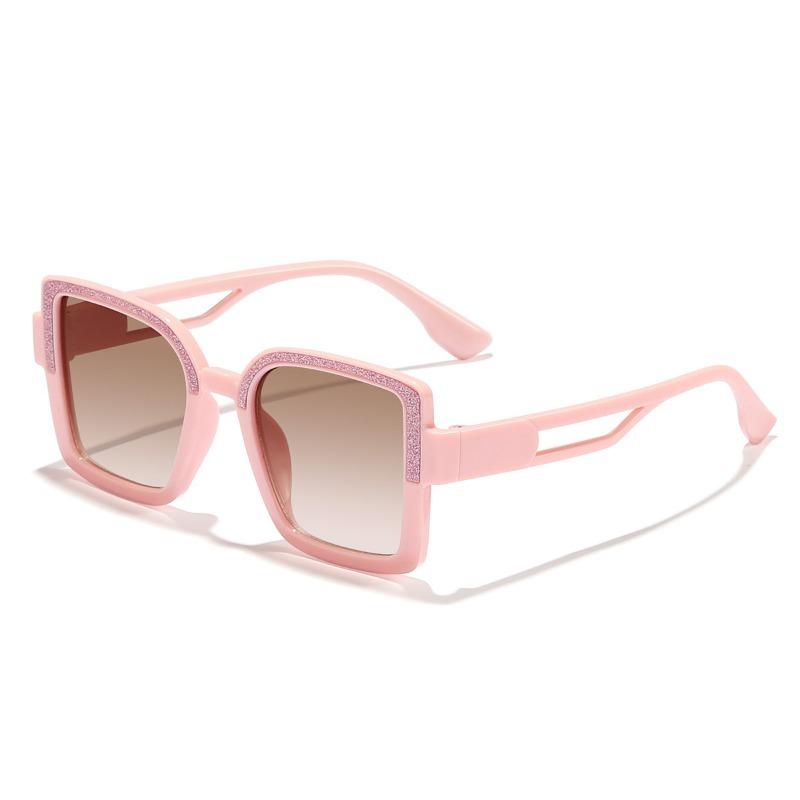 Non-polarized Fashion Square Frame Cute Animal Cartoon Sunglasses Men Women    Retro Fine Glitter Frame Outdoor Sunscreen Eyeglasses