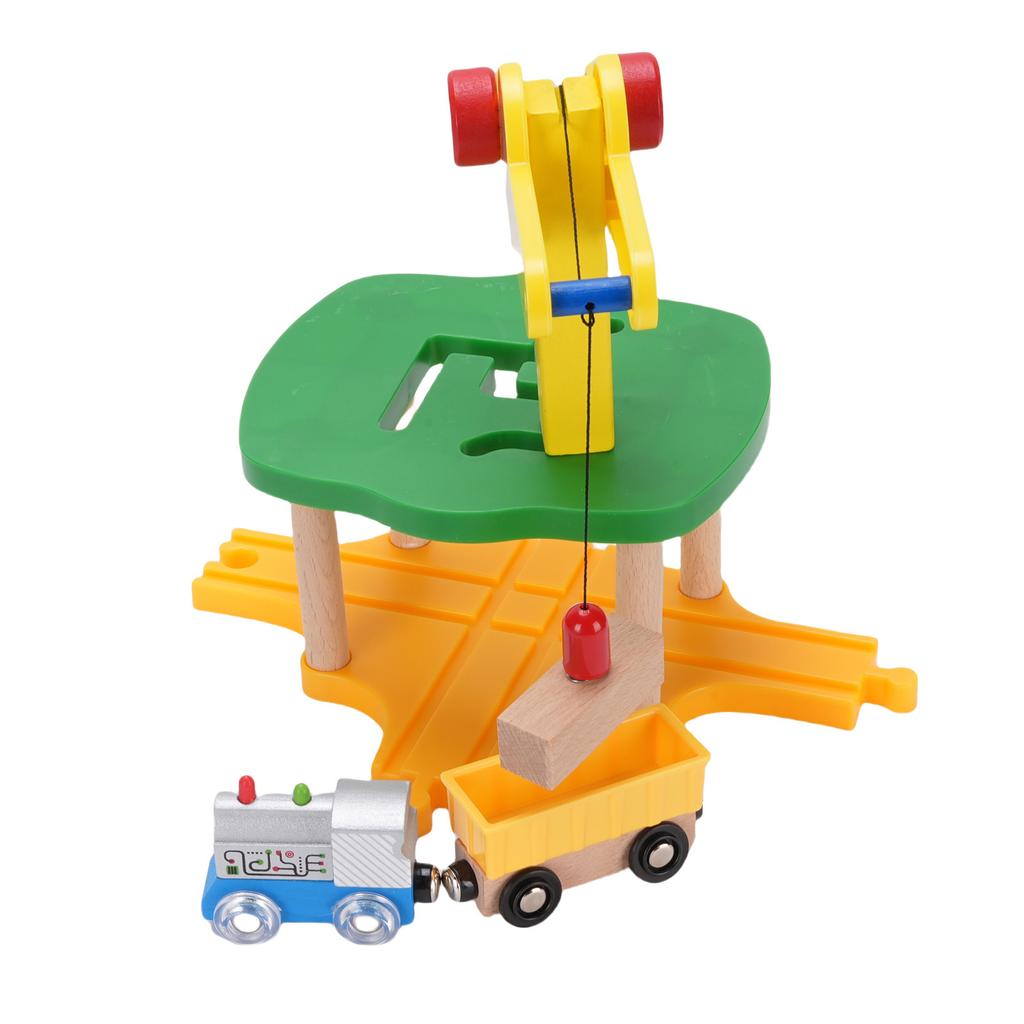 Wooden Train Track Toys Accessories Wooden Crane Toy Train Track Building Set for Children