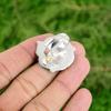 Natural Swiss Blue Topaz Statement Flower Adjustable Ring 925 Silver For Girls