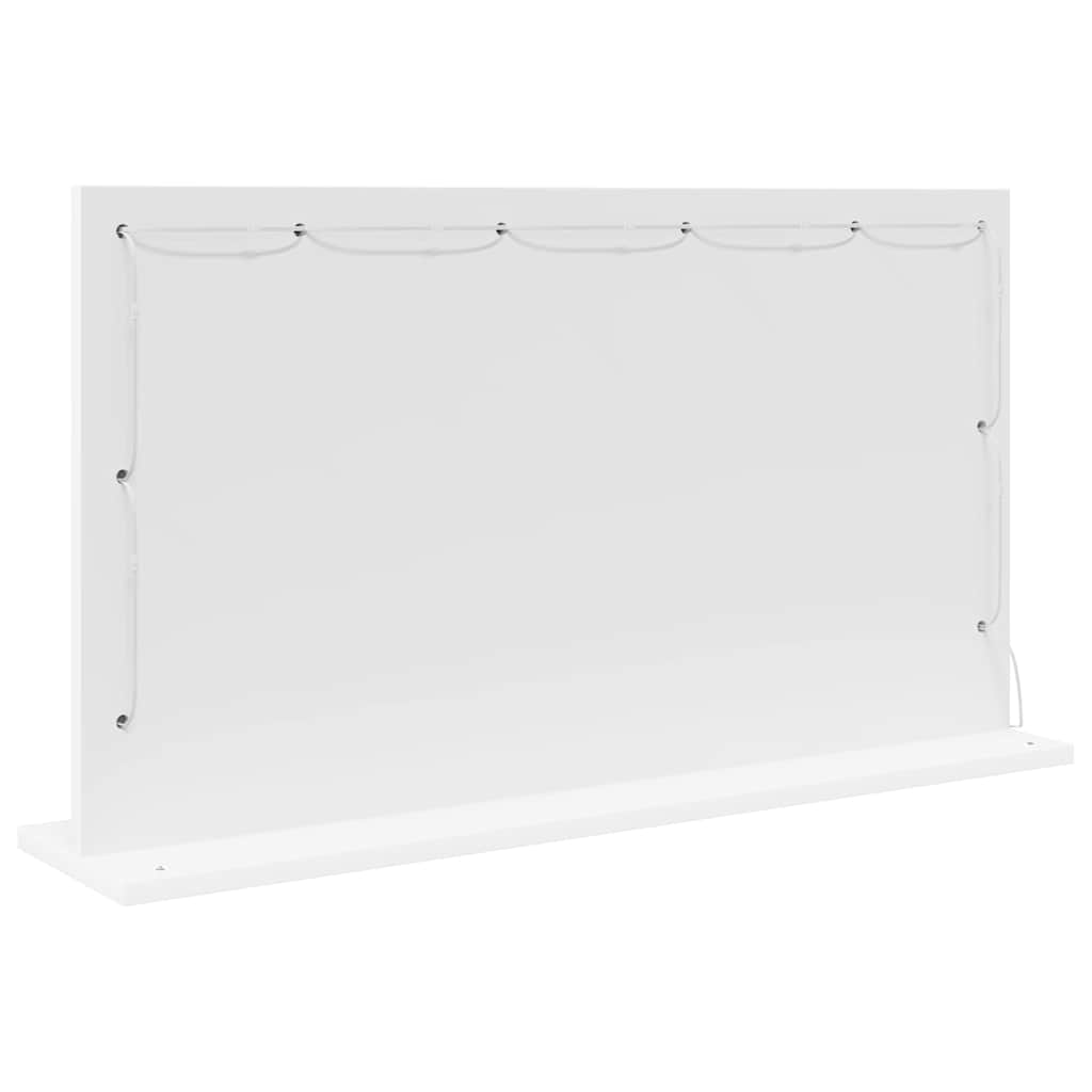 Specchio lavabo bianco 80 x 45 x 18 cm Vetro e Legno Impiallacciato