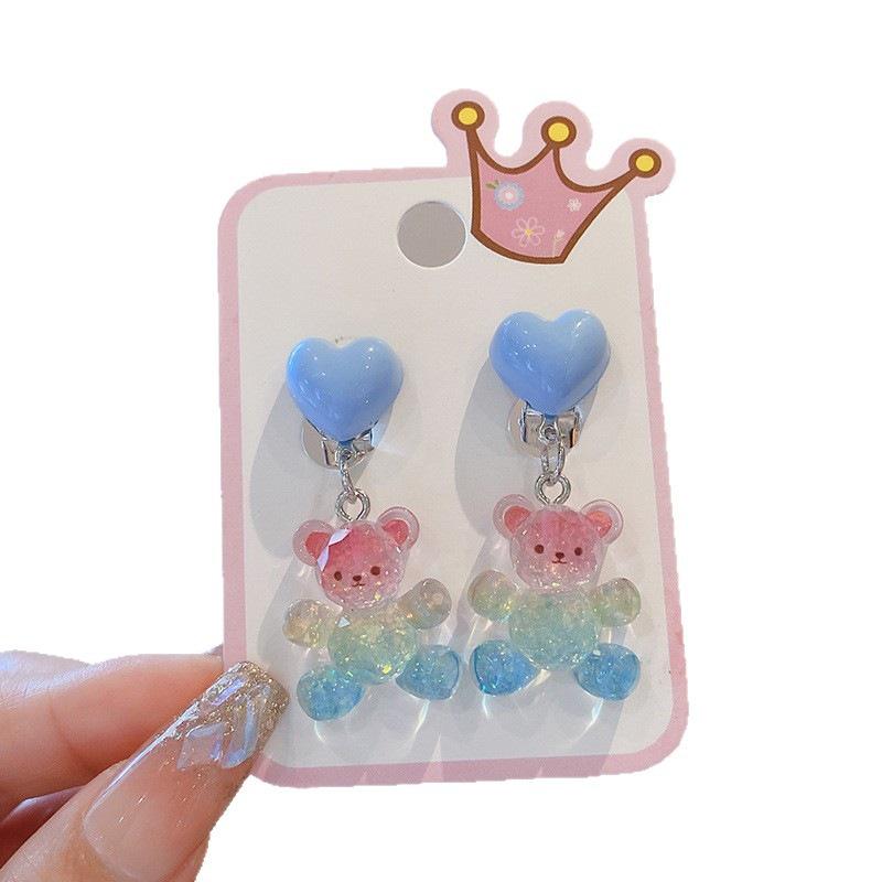 Non-Pierced Kids' Cartoon Earrings - Sweet Princess Dangle Clips