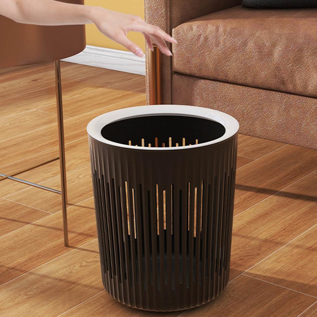 Hollow Trash Can Waste Bin High Capacity Pressure Ring Garbage Storage Basket for Living Room