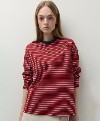 CLOVE [26Ss Clove] Saint Stripe Long-Sleeve T-Shirt (Red)