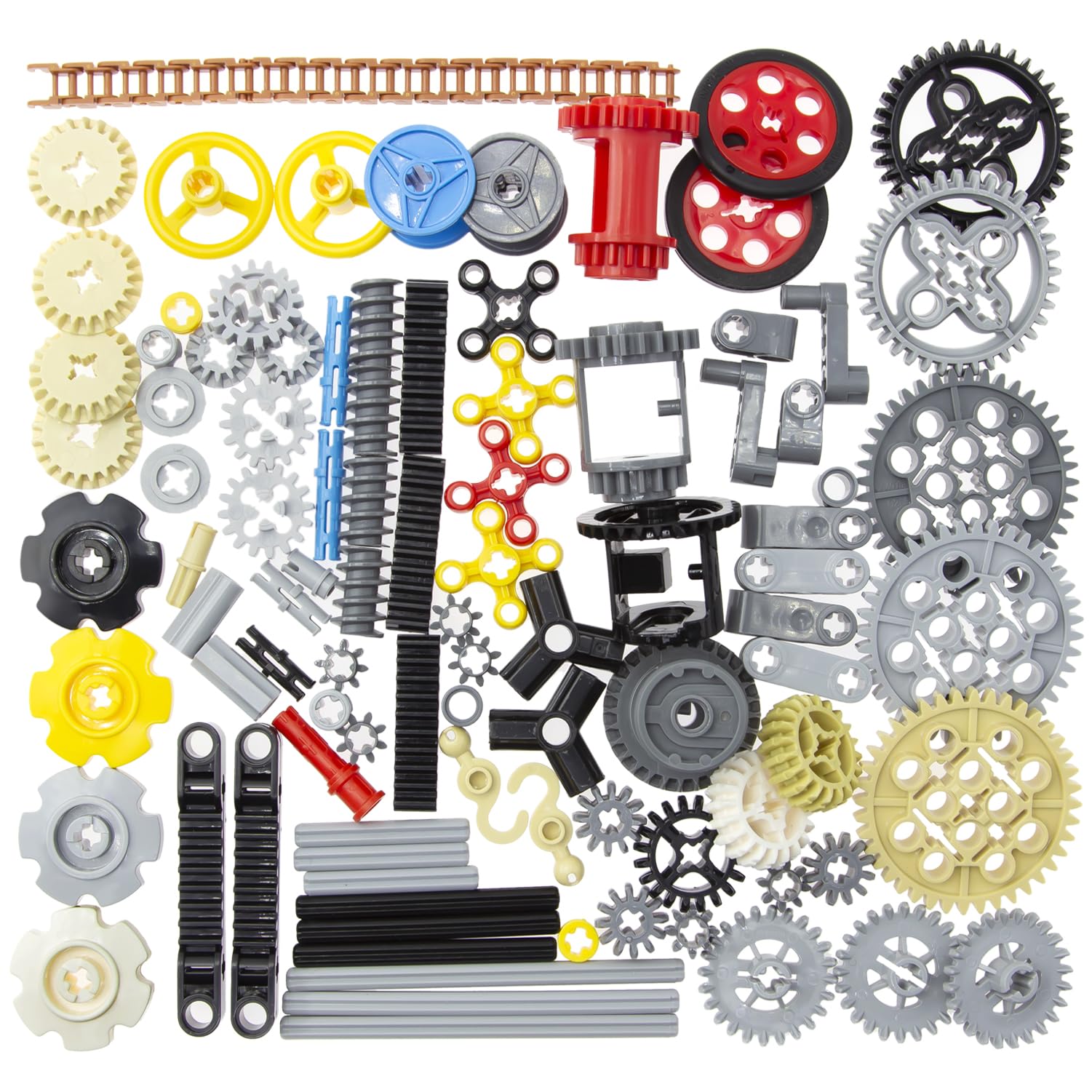 

116 Technic Parts for Lego Kit - Essential Gears, Pins, Lift Arms, Beams Building Block Set