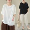 Summer Oversized Loose Patchwork Hem Irregular Short Sleeved Top T-shirt for Women