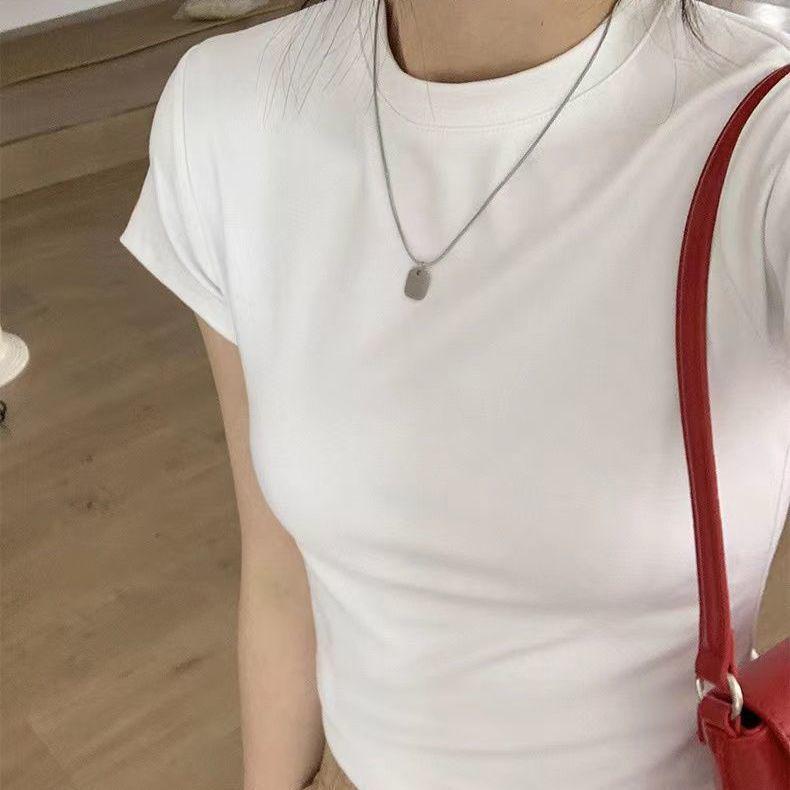 

Women s Slim Fit Cotton Short Sleeve T-Shirt - Versatile Summer Casual Wear M [40-48 kg]