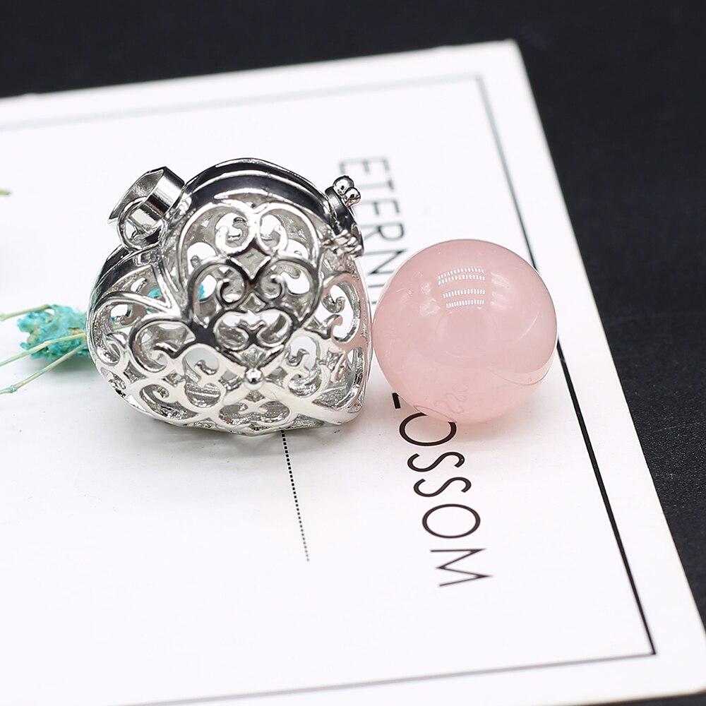Hi New Necklace Pendant Natural Stone Heart-Shaped Cage Pendant For Jewelry Making DIY Necklace Bracelet Gift Jewelry Accessory
