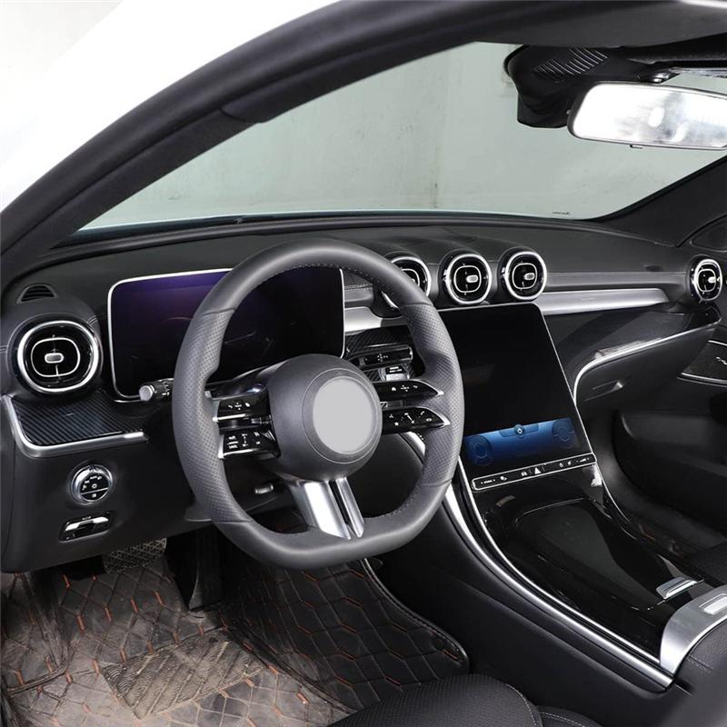 Dashboard Passenger Panel Cover For Mercedes Benz C Class W206 2022-2024 Car Interior Accessories Carbon Fiber Pattern