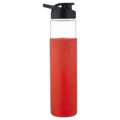 Borosilicate Glass Bottle with Black Sipper Cap | Anti-Slip Silicon Sleeve | 1000 Ml