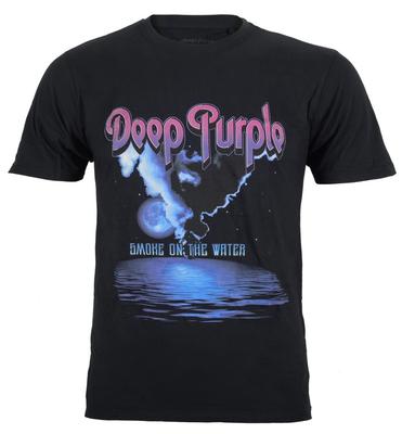 T-shirt Deep Purple Smoke On The Water Rock Classique Noir Neuf Officiel