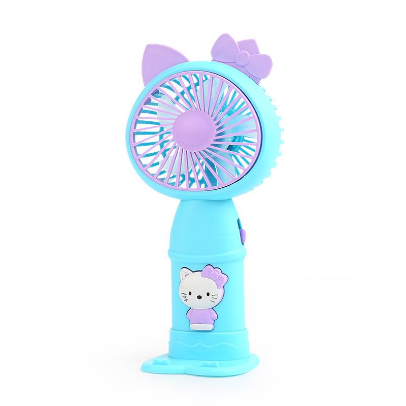 Portable USB Mini Cartoon Fan with Night Light and Adjustable Wind Speeds
