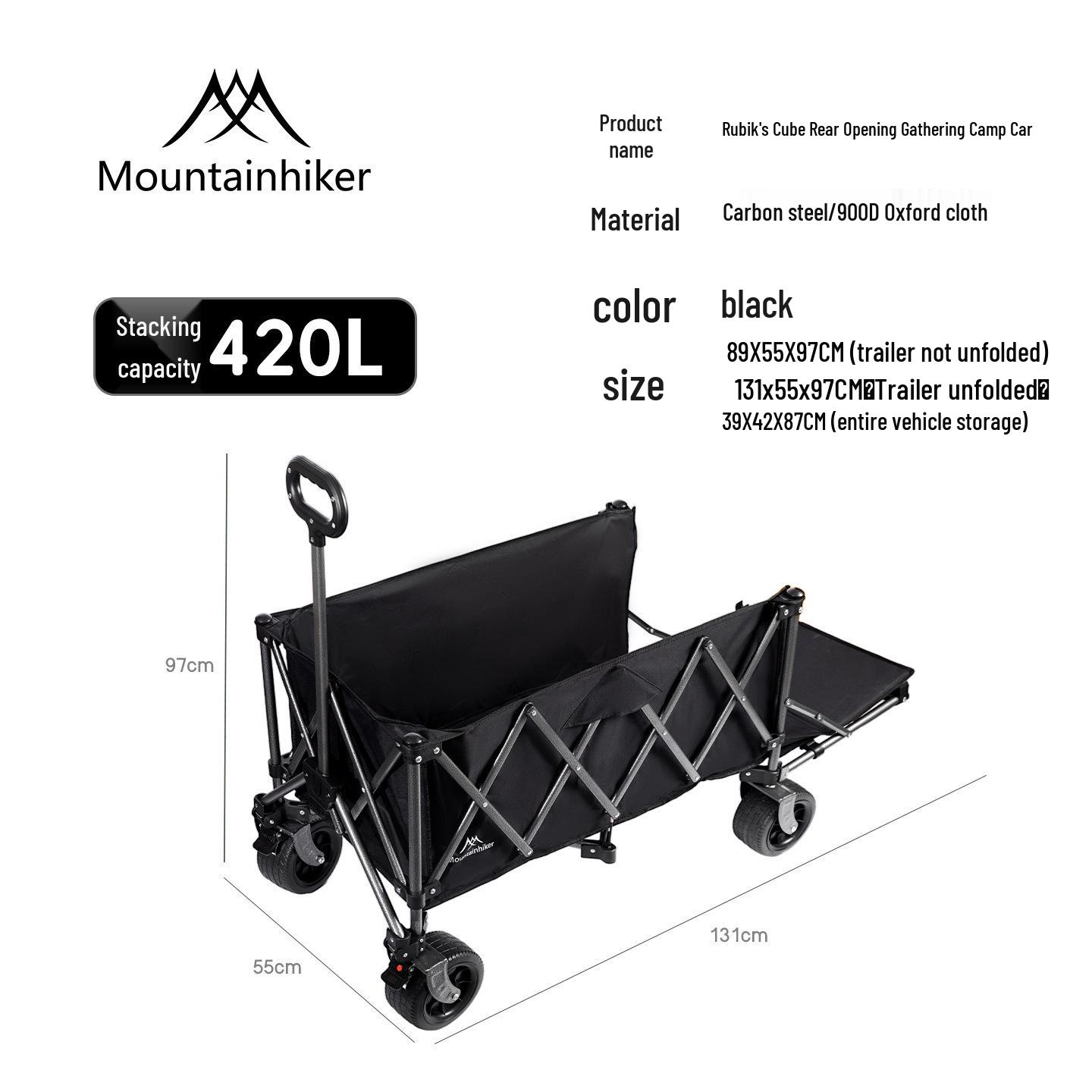 Mountain Portable Folding Stroller: Outdoor Camping & Picnic Pull Cart