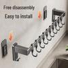 Punch-Free Kitchen Hanging Rod for Utensils, Spatulas, and Pots - Multi-Functional Wall-Mounted Storage Rack