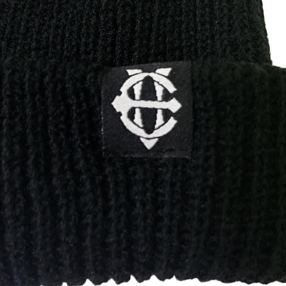 EIGHTVOLUME Ev Knit Ribbed Short Beanie (Black)