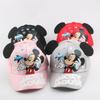 Disney Mickey and Minnie Baseball Cap Sun Protection Breathable Knitted Sun Hat Outdoor Casual Style Crochet Baseball Cap