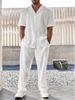 2024 Herr Casual Pendlar Kostym: Kortärmad knappskjorta och långbyxor Trendigt set