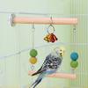 Parrot Cage Hammock Swing Colorful Beads Swing Standing Supplies Wooden Bridge with Bells Parrot Standing Supplies