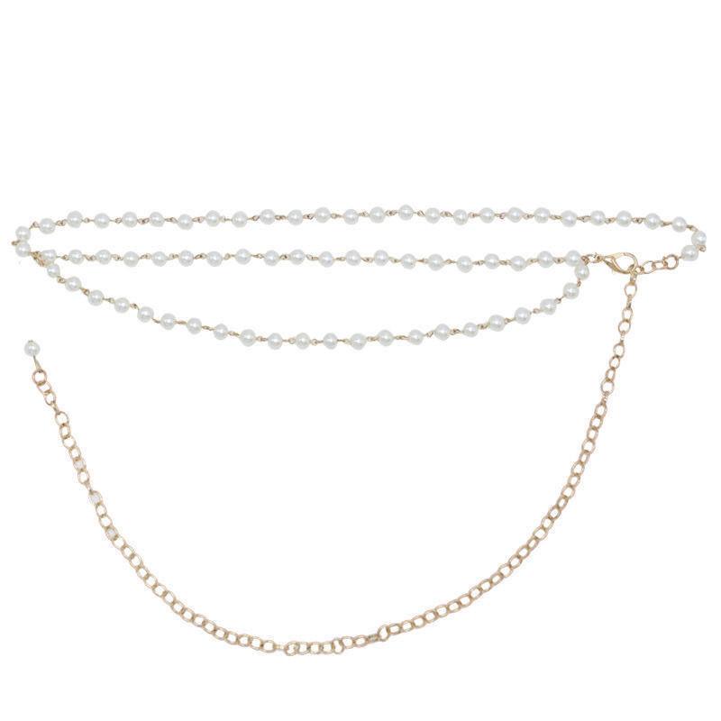 

Metal Body Chain For Men Women With Adjustable Pearl Design For Fashion Style