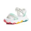 Sommer Regenbogen Boden Sandalen Damen 2025 neu Außenbekleidung vielseitig atmungsaktiv flache Schuhe Kinder Klettverschluss lässige Damenschuhe