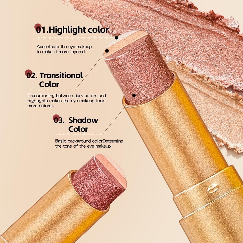 3barevná perleťová třpytivá tyčinka na oční stíny, voděodolná, odolná proti potu, nerozmazávací, dlouhotrvající, stálobarevná tyčinka na oční stíny, líčení očí