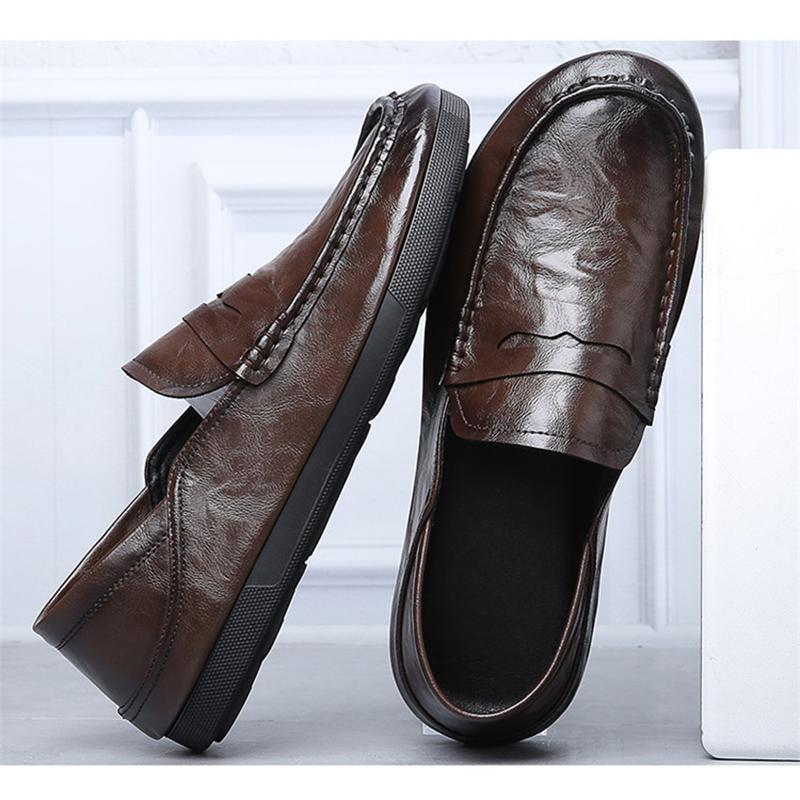Fashion Business Mens Brogues Shoes Soft Flat Casual Male Footwear Black Brown