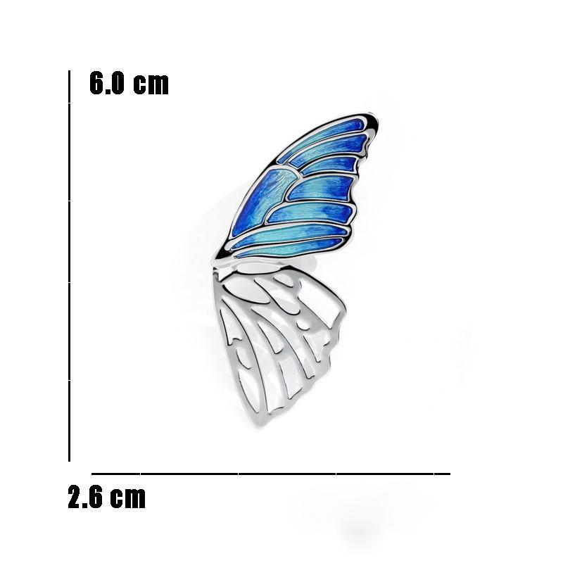 High-end butterfly wing brooch temperament women ins versatile painting oil enamel butterfly jacket accessories corsage pin
