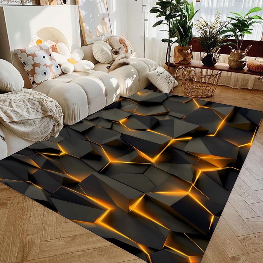 3D Visual Geometry Art Carpet Soft Flannel Rug Washable And Anti-Slip Personalized Gifts Birthday Gifts Home Decor Carpets