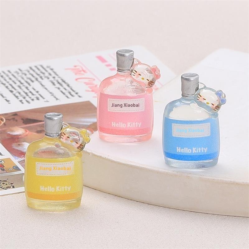 5 Stück Puppenhaus Miniaturen Hello Kitty Getränkeflaschen Modelle Kt Mikro Landschaft Ornamente Deko Rollenspielzeug DIY Zubehör