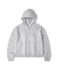 Gainsboro Serif Baseball Logo Zip-Up Hoodie_Melange Grey