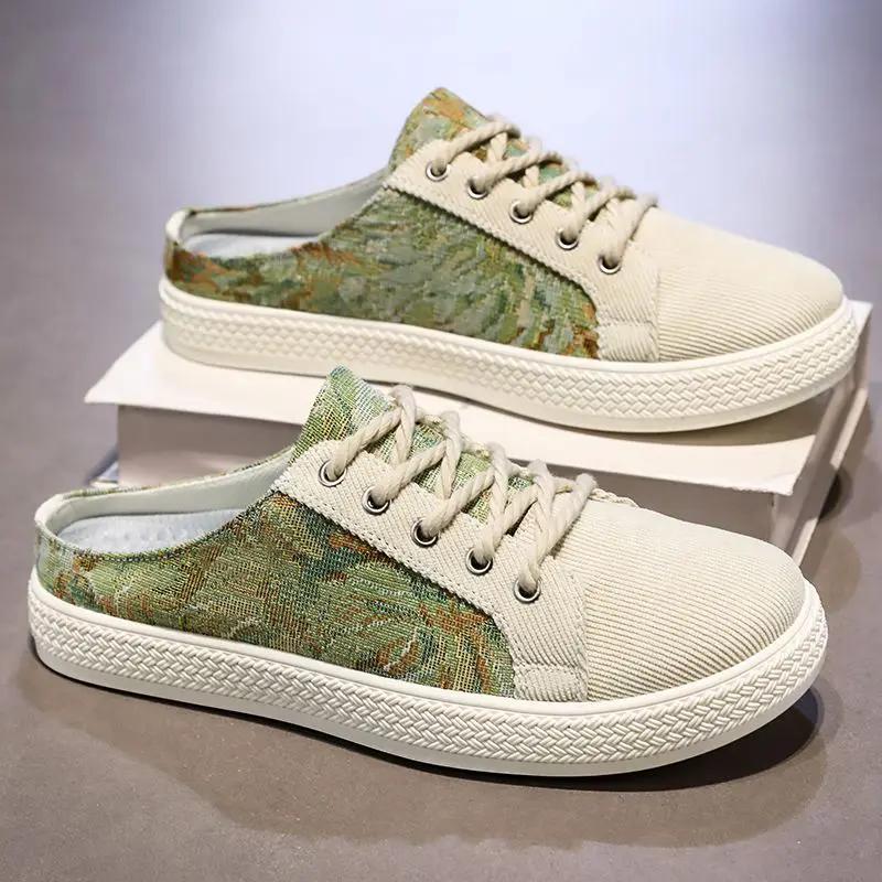 

Модные шлепанцы Канва Сабо Мужские тапочки Мягкие Веселые Дешевые Туфли Ликвидация Элегантные Шлепки 2025 Модный Дизайнер Роскошная Взрослая Мужская Обувь 39