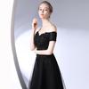Black evening dress women's 1011 new banquet host queen slim aura long temperament dinner dress