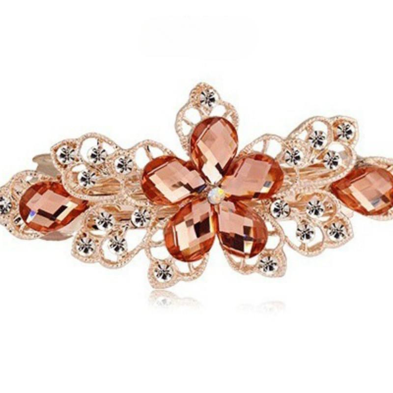 Women Crystal Rhinestone Flower Spring Hair Barrette Clip Hairpin Hair Clip