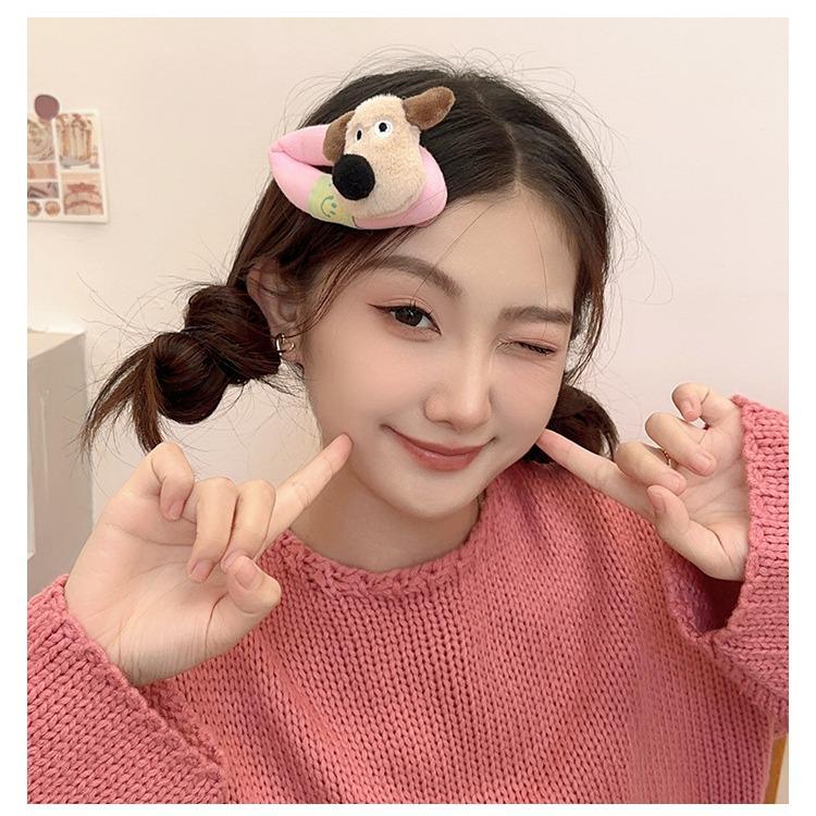 Cartoon Puppy Hair Clip for Women & Kids, Large BB Clip for Forehead, Bangs & Flyaway Hair