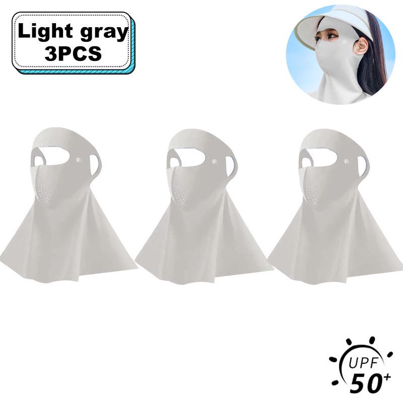 Ice Silk Sun Protection Mask with UPF50+ for Ultimate UV Block 3D Anti UV Neck Scarf Summer Cooling Face Cover for Women Men
