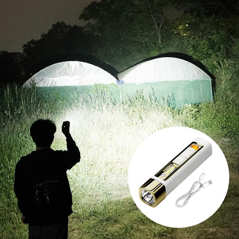 High Bright LED Flashlight With Sidelight Portable Flashlight Rechargeable Flashlights Waterproof Flashlight With 4 Modes