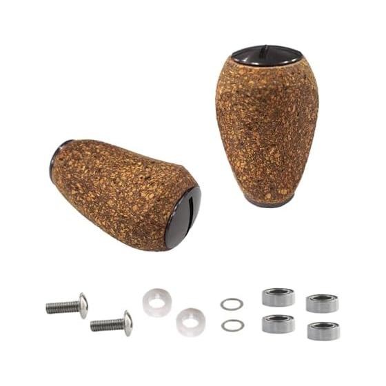 For Shimano For Daiwa SHIMANO DAIWA Cork Wooden Knob Power Handle Knob Bait Reel Fishing Reel Handle Replacement Screw with Bearing YU324
