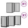 9 Piece Foldable Dog Gate with Door Black 450 cm Poplar Wood