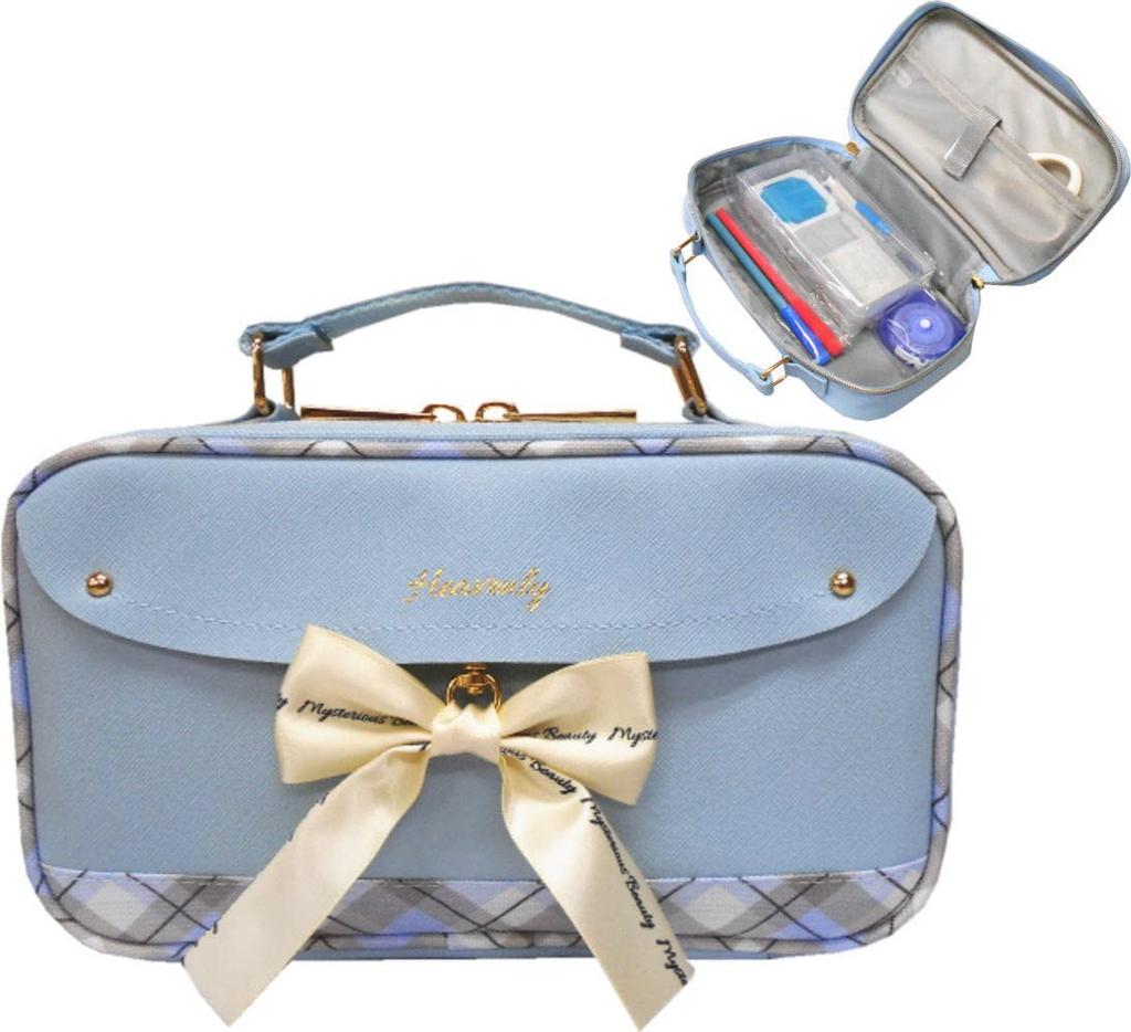 Beauty Ribbon Sewing Light Blue Elementary Home R Set, Right-Handed, Girls, Check, School, Economics,