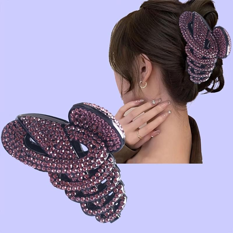 Leichter Luxus Strassstein Dekor Haargreifer Clip Vintage Rutschfester Haarklammer Clip Haarverlängerungen für Haarschmuck