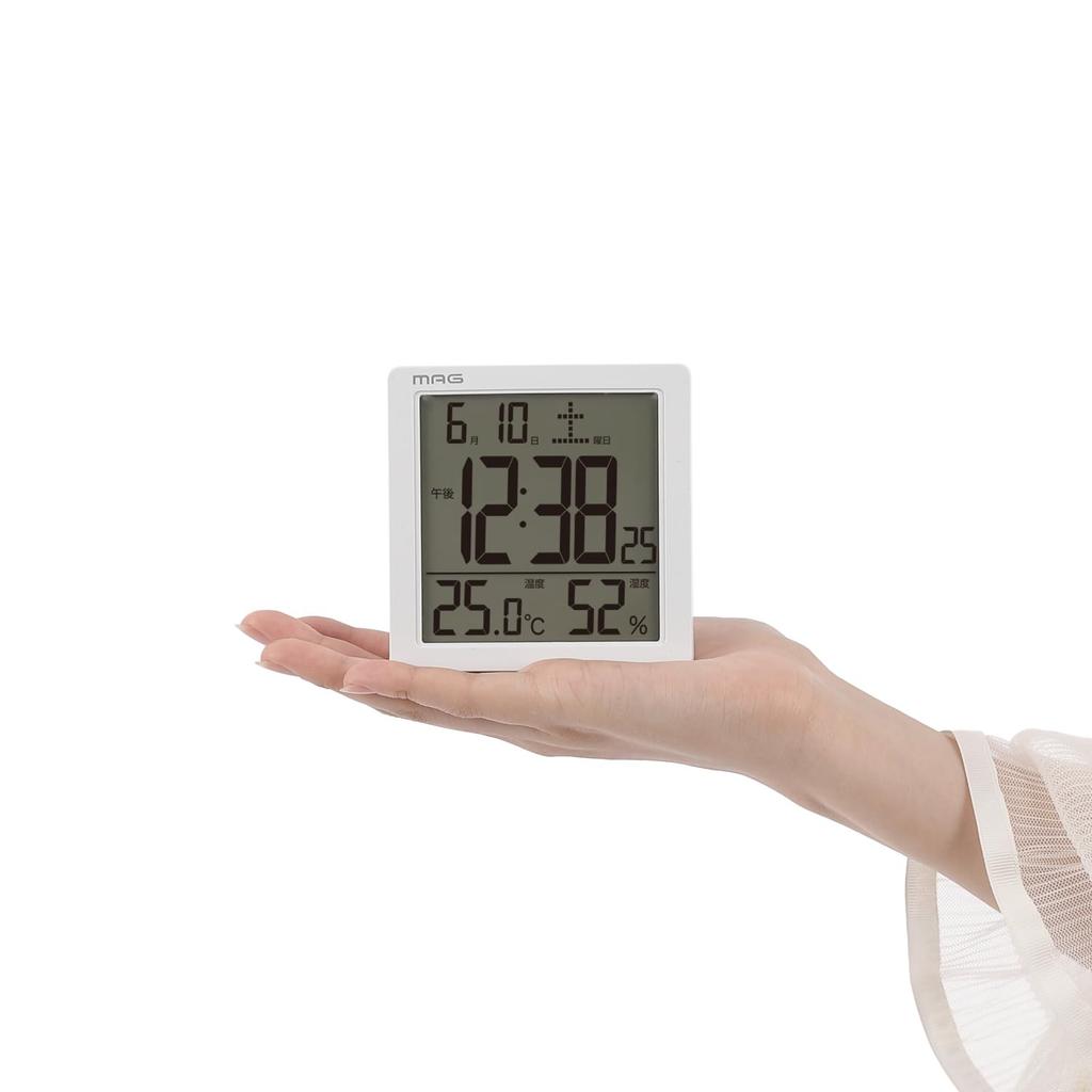 MAG Alarmtisch Elektronische Cassini Noah Präzisionsuhr, Uhr, Digital, Thermometer, Hygrometer, Thermo-Hygrometer, Kalender, Ton, Alarm, Snooze,