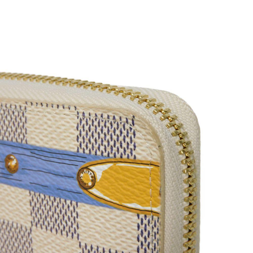 Used 12564 Portefeiulle Clemence N60109 7940 LV logo trompe l'oeil Damier As summer trunk Rose Ballerine Ladies from