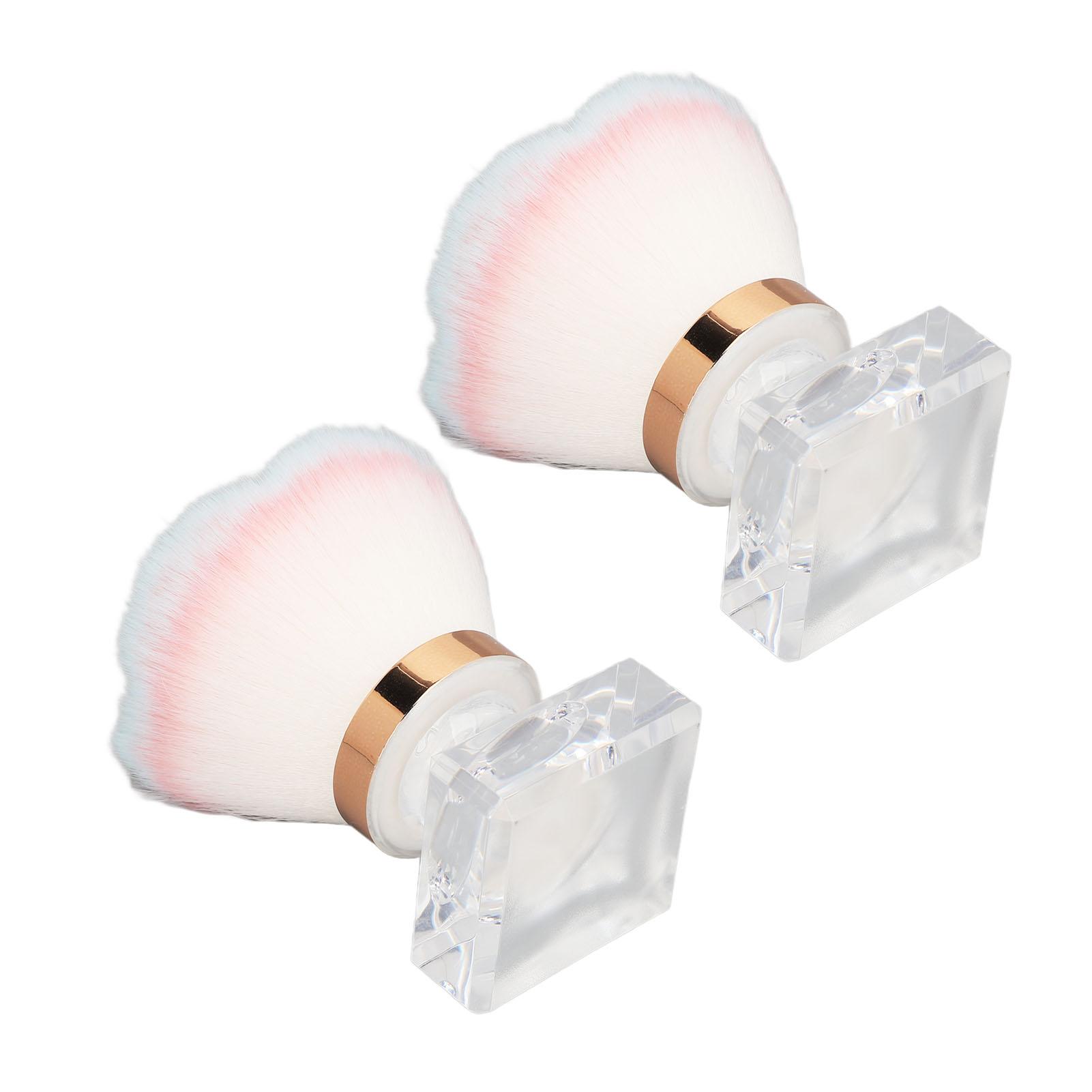 

2 набора кистей для пудры для ногтей, розовые, мягкие щетинки, удобная ручка, без запаха, универсальные для ногтей